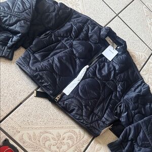 Agolde Iona Quilted Nylon Jacket XS in Navy